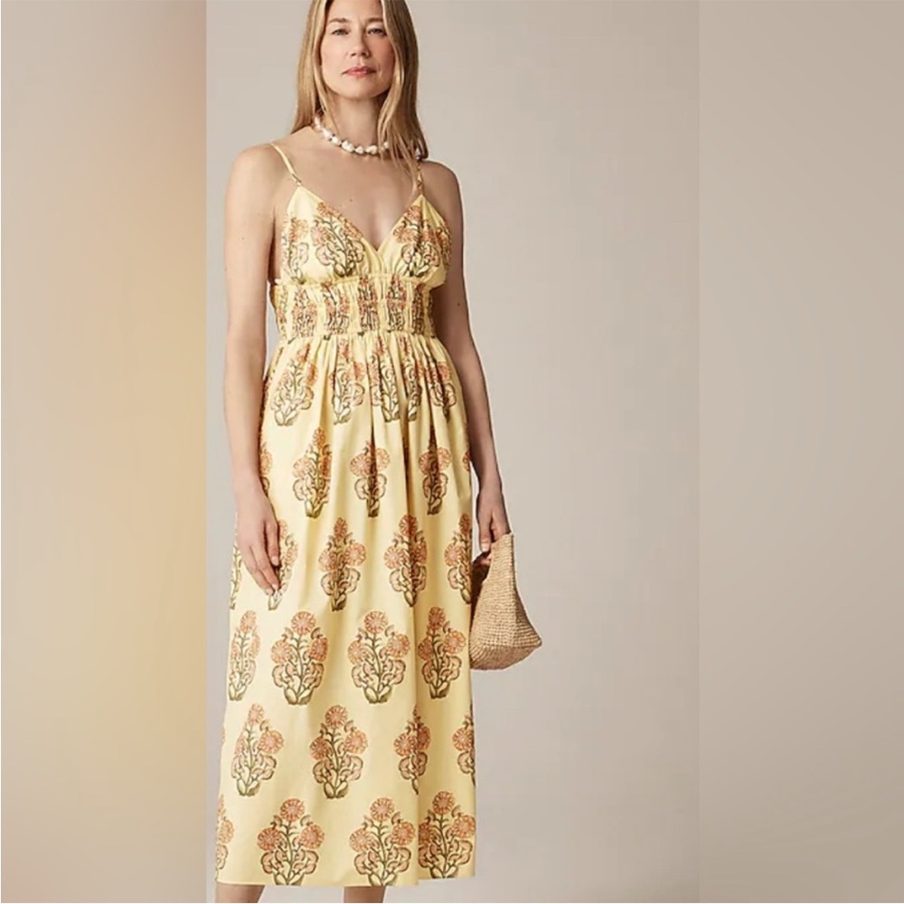 J crew yellow midi dress